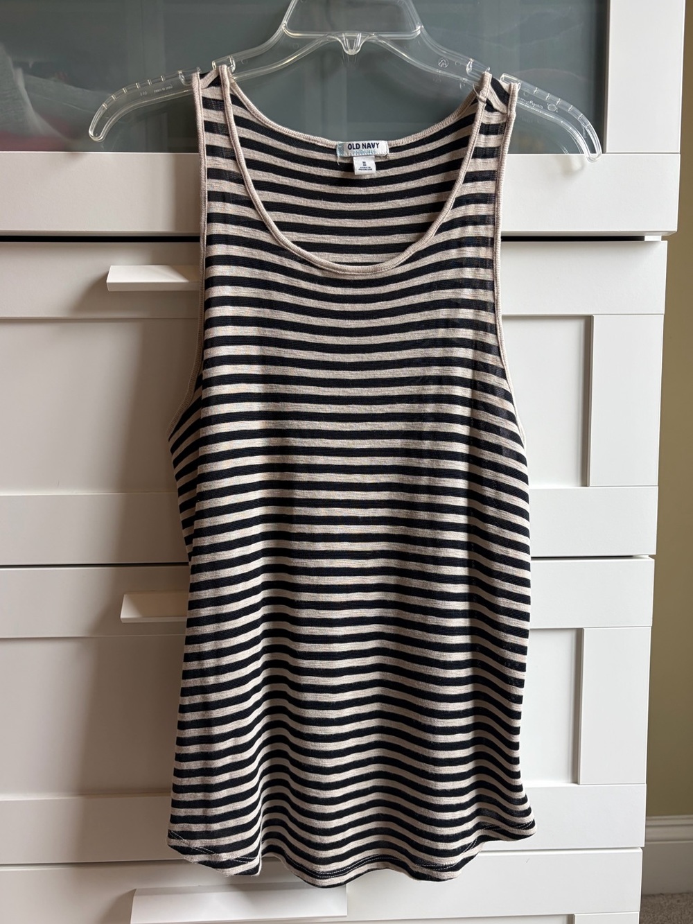 Old Navy Black and Tan Striped Tank Top